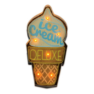 RETRO metalinė iškaba LED Ice Cream Forever šviestuvas