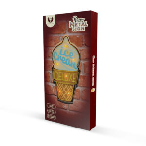 RETRO metalinė iškaba LED Ice Cream Forever šviestuvas - Image 3