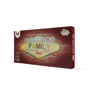 RETRO metalinė iškaba LED „Welcome Family Forever“ šviestuvas - Image 3