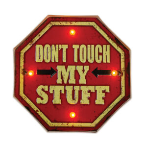 RETRO metalinė iškaba su LED apšvietimu Don't Touch Forever Light