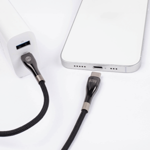 Forever Sleek USB-C – USB-C laidas 2,0 m 60W juodas - Image 6