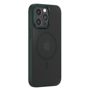 Comma case Joy Elegant Mag, skirta Apple iPhone 15 Plus, tamsiai žalia