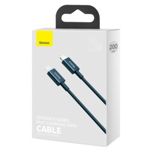 Baseus laidas Superior PD USB-C – Lightning 2,0m mėlynas 20W - Image 3