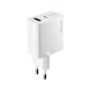 Forever TC-06-20AC PD QC įkroviklis 1x USB-C 1x USB 20W baltas - Image 3