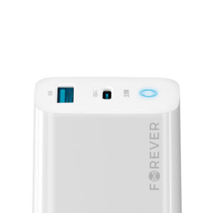 Forever TC-06-33AC GaN PD QC įkroviklis 1x USB-C 1x USB 33W baltas - Image 2