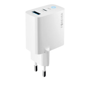 Forever TC-06-65AC GaN PD QC įkroviklis 1x USB-C 1x USB 65W baltas - Image 3