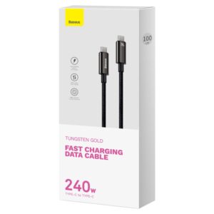 Baseus laidas Tungsten PD USB-C - USB-C 1,0m juodas 240W - Image 3