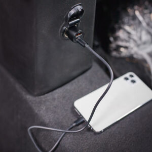 Maxlife MXCC-04 PD QC automobilinis įkroviklis 1x USB-C 1x USB 20W juodas + USB-C – Lightning laidas 27W - Image 12