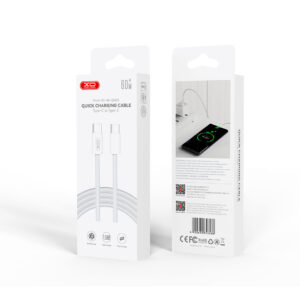 XO laidas NB-Q260B PD USB-C - USB-C 1,5m baltas 60W - Image 3