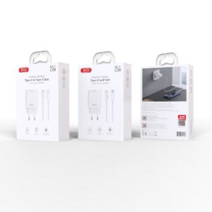 XO sieninis įkroviklis CE25 PD 25W 1x USB-C baltas + laidas USB-C - Lightning - Image 3