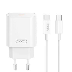 XO sieninis įkroviklis CE25 PD 25W 1x USB-C baltas + laidas USB-C - USB-C - Image 1