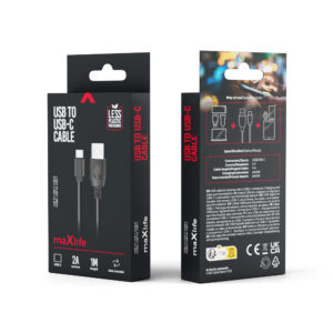 Maxlife USB - USB-C laidas 1,0 m 2A juodas - Image 3