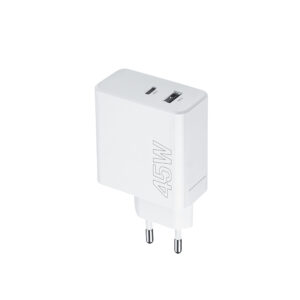 Maxlife MXTC-07-45AC PD QC įkroviklis 1x USB-C 1x USB 45W baltas