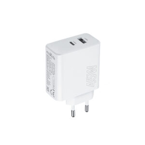 Maxlife MXTC-07-45AC PD QC įkroviklis 1x USB-C 1x USB 45W baltas - Image 2
