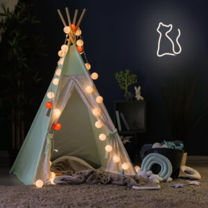 Neoninis LED šviestuvas CAT šiltai balta Bat + USB FLNE03 Forever Light - Image 7