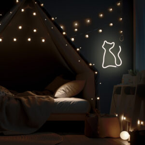Neoninis LED šviestuvas CAT šiltai balta Bat + USB FLNE03 Forever Light - Image 8