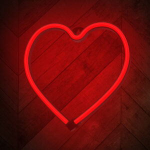 Neoninė LED šviesa HEART raudona šikšnosparnis + USB FLNE07 Forever Light - Image 4