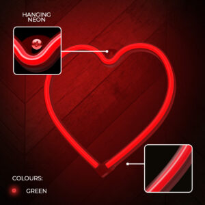 Neoninė LED šviesa HEART raudona šikšnosparnis + USB FLNE07 Forever Light - Image 5