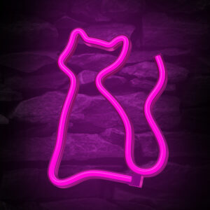 Neoninė LED lemputė CAT rožinė Bat + USB FLNE04 Forever Light - Image 4