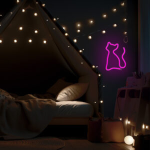 Neoninė LED lemputė CAT rožinė Bat + USB FLNE04 Forever Light - Image 8