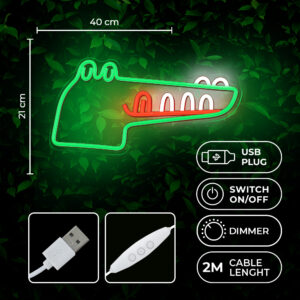 Neoninis PLEXI LED JURASSIC CROC žalias FLNJ03 Forever Light - Image 6