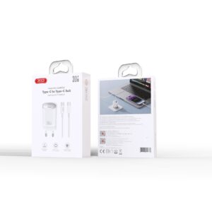 XO sieninis įkroviklis CE20 PD 30W 1x USB-C baltas + laidas USB-C - USB-C - Image 4