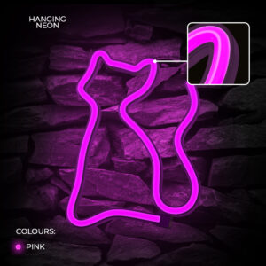 Neoninė LED lemputė CAT rožinė Bat + USB FLNE04 Forever Light - Image 5