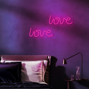 Neoninis LED šviestuvas LOVE rožinis šikšnosparnis + USB FLNE05 Forever Light - Image 8