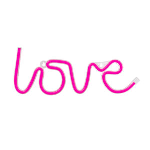 Neoninis LED šviestuvas LOVE rožinis šikšnosparnis + USB FLNE05 Forever Light