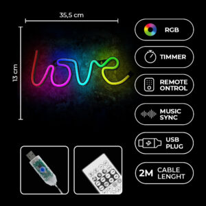 Neoninis LED RGB LOVE FLRN01 + RC Forever Light - Image 5