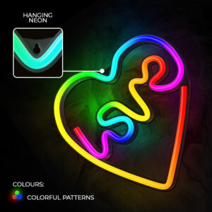 Neoninė LED RGB širdelės formos dekoracija LOVE IN HEART FLRN02 + RC Forever Light - Image 6