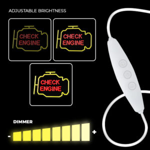 Neoninis PLEXI LED CHECK ENGINE geltonas raudonas NNE21 Neolia - Image 6