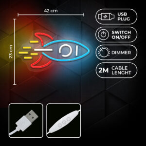 Neoninis PLEXI LED ROCKET daugiaspalvis NNE18 Neolia - Image 6