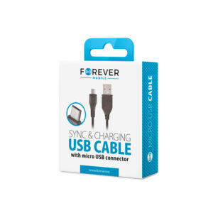 Forever laidas USB - microUSB 1,0 m 1A juodas