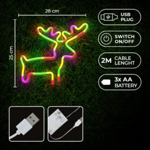 Neoninė LED lemputė ELK daugiaspalvė šikšnosparnis + USB FLNE12 Forever Light - Image 6