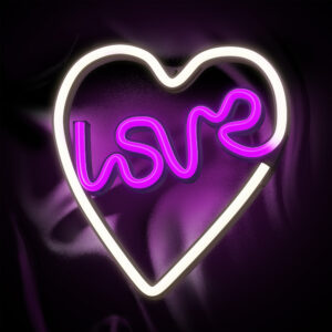 Neoninis LED šviestuvas LOVE HEART violetinis baltas NNE02 Neolia - Image 4