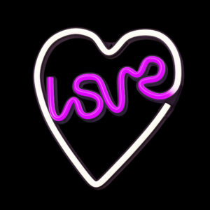 Neoninis LED šviestuvas LOVE HEART violetinis baltas NNE02 Neolia - Image 3