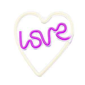 Neoninis LED šviestuvas LOVE HEART violetinis baltas NNE02 Neolia - Image 2