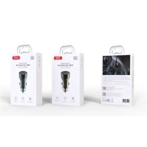 XO automobilinis įkroviklis CC60 60W 1x USB 1x USB-C juodas - Image 2