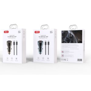 XO automobilinis įkroviklis CC60 60W 1x USB 1x USB-C mėlynas + USB-C - USB-C laidas - Image 3