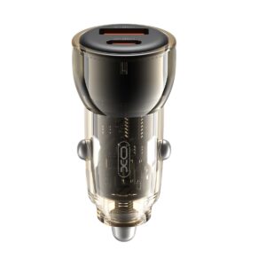 XO automobilinis įkroviklis CC60 60W 1x USB 1x USB-C juodas + USB-C - USB-C laidas - Image 2