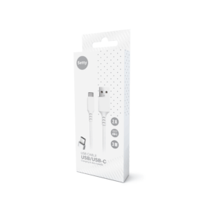 Setty laidas USB - USB-C 3,0 m 2A baltas NAUJAS - Image 2
