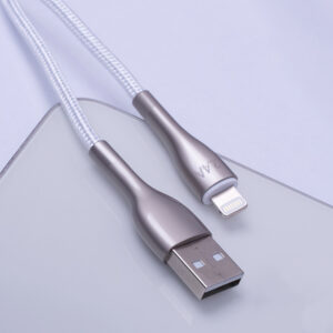 Forever Sleek laidas USB - Lightning 1,0 m 2.4A baltas - Image 8