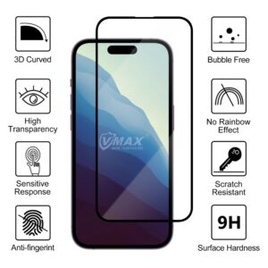 Vmax 9D grūdintas stiklas, skirtas Xiaomi Redmi 13 - Image 2