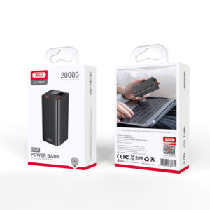 XO nešiojamojo kompiuterio išorinė baterija PB97 65W 20000mAh juoda - Image 2