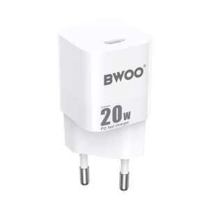 BWOO CDA155 PD sieninis įkroviklis 1x USB-C jungtis 1A 20W baltas - Image 2