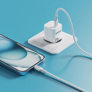 BWOO CDA155 PD sieninis įkroviklis 1x USB-C jungtis 1A 20W baltas - Image 5