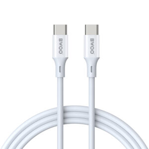 BWOO USB-C – USB-C laidas 1m 60W ABS + TPE X282 C-C baltas