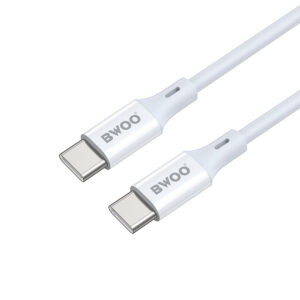 BWOO USB-C – USB-C laidas 1m 60W ABS + TPE X282 C-C baltas - Image 3