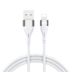 BWOO Kabelis USB - Lightning 1m 3A Minimalistinis Silikoninis Baltas X280L